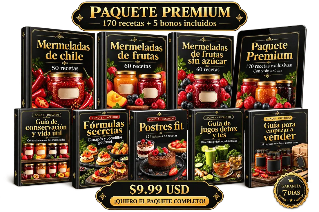 Paquete premium: 170 recetas y 5 bonos incluidos